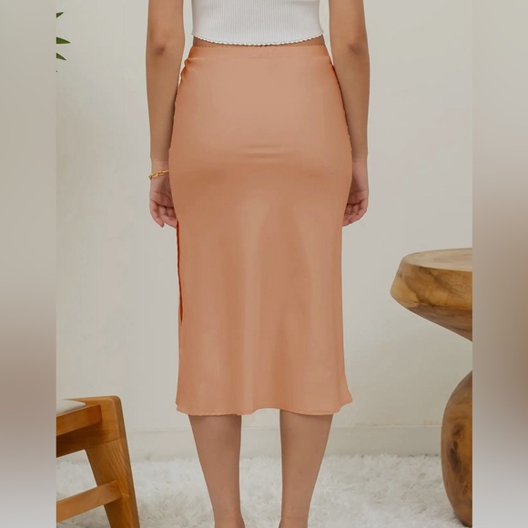 Brand new with tags. Peach colored, silk skirt. - Picture 2 of 2